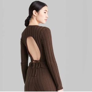 Wild Fable Ribbed Open Back Pull Over Sweater Sz-XL